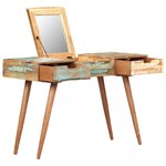 vidaXL Coiffeuse avec miroir 112x45x76 cm Bois massif de récupération