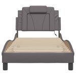 vidaXL Cadre de lit avec lumières LED gris 90x190 cm similicuir