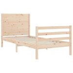 vidaXL Cadre de lit avec tête de lit 90x200 cm bois massif