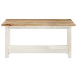 vidaXL Table basse extensible blanc 90x(45-90)x45 cm bois de manguier