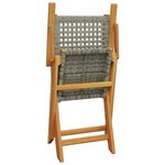 vidaXL Chaises de jardin pliantes lot de 6 gris poly rotin bois massif