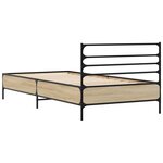 vidaXL Cadre de lit chêne sonoma 90x200 cm bois d'ingénierie et métal
