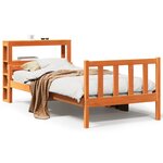 vidaXL Cadre de lit avec tête de lit cire marron 75x190 cm bois de pin