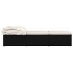 vidaXL Chaise longue avec auvent et coussin Résine tressée Blanc crème