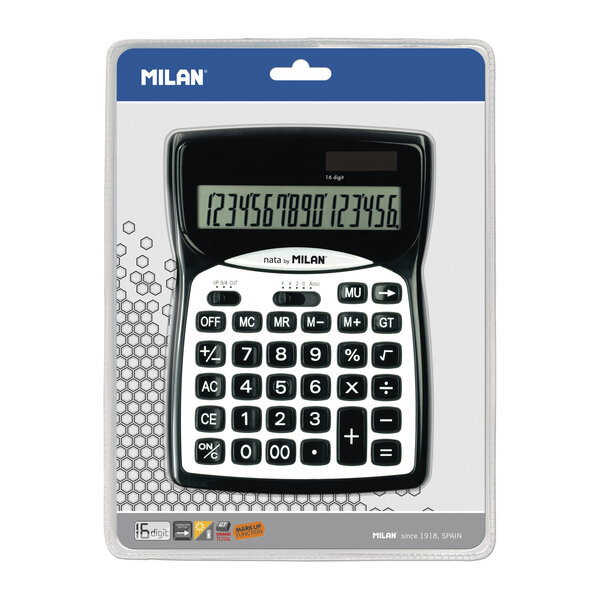 Calculatrice noire 16 chiffres