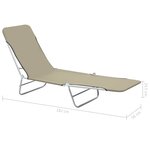 vidaXL Chaises longues pliables 2 Pièces Acier et tissu Taupe