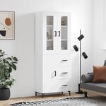 vidaXL Buffet haut Blanc 69 5x34x180 cm Bois d'ingénierie