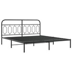 vidaXL Cadre de lit métal avec tête de lit/pied de lit noir 180x200 cm