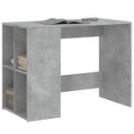 Bureau table poste de travail meuble d'ordinateur informatique étude 102 x 50 x 75 cm bois d'ingénierie gris 02_0023831