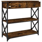 vidaXL Table console chêne fumé 75x28x75 cm bois d'ingénierie