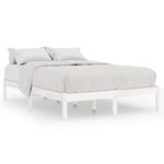 vidaXL Cadre de lit Blanc Bois massif 180x200 cm Super King