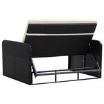 vidaXL Salon de jardin 2 Pièces avec coussins Résine tressée Noir