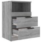 vidaXL Tables de chevet 2 Pièces Sonoma gris Bois d'ingénierie