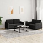 vidaXL Ensemble de canapés 2 Pièces noir velours