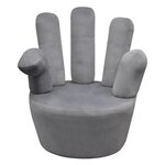 vidaXL Chaise en forme de main gris velours
