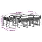 vidaXL Ensemble à manger de jardin 11Pièces avec coussins gris poly rotin