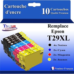 T3AZUR - 10x Cartouches compatibles avec Epson Expression Home XP-432 XP-435 XP-442 XP-445 XP-452 XP-455 T29XL