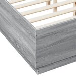 vidaXL Cadre de lit avec lumières LED sonoma gris 120x190 cm