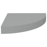 vidaXL Étagère d'angle flottante gris 25x25x3 8 cm MDF