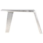 Bureau table poste de travail meuble d'ordinateur informatique étude style avion argenté 112 x 50 x 76 cm Métal argent 02_0023970