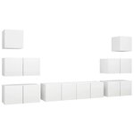 vidaXL Ensemble de meubles TV 8 Pièces Blanc Bois d'ingénierie