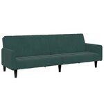 vidaXL Canapé-lit à 2 places avec repose-pied vert foncé velours