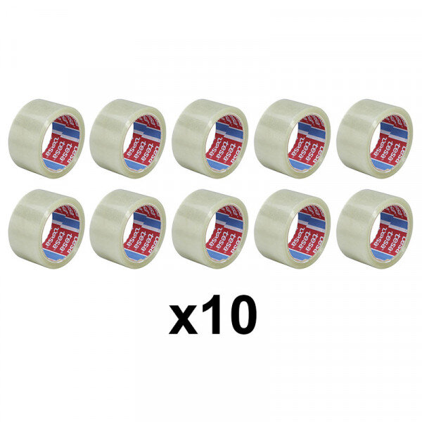 Lot de 10 rubans emballage adhésif transparent tesa 66m x 50mm