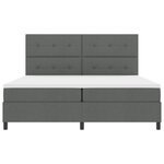 vidaXL Lit ressorts avec Matelas & LED Gris Foncé 200x200 cm Tissu