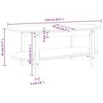 vidaXL Table basse Gris 110x55x45 cm Bois massif de pin