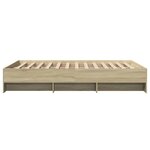 vidaXL Cadre de lit chêne sonoma 135x190 cm bois d'ingénierie