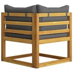 vidaXL Salon de jardin 5 Pièces avec coussin Bois d'acacia solide