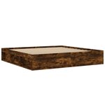 vidaXL Cadre de lit chêne fumé 200x200 cm