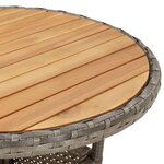 vidaXL Ensemble à manger de jardin et coussins 3 Pièces gris rotin acacia