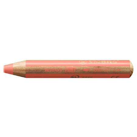 Crayon multi-talents woody 3en1  rond  rouge pastel stabilo