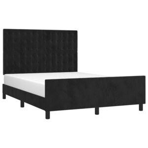 vidaXL Cadre de lit avec tête de lit Noir 140x200 cm Velours