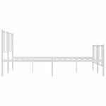 vidaXL Cadre de lit métal avec tête de lit/pied de lit blanc 193x203cm