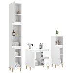 vidaXL Ensemble d'armoires salle de bain 3 Pièces blanc bois d'ingénierie