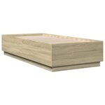 vidaXL Cadre de lit avec lumières LED chêne sonoma 100x200 cm