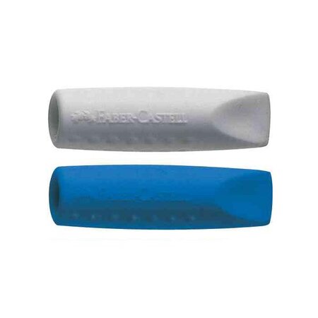 Gommes 'GRIP 2001 ERASER CAP' Sachet de 2 (Gris/bleu OU Gris/rouge) x 24 FABER-CASTELL