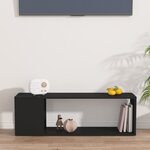 vidaXL Meuble TV Noir 100x24x32 cm Bois d'ingénierie
