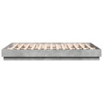vidaXL Cadre de lit avec lumières LED gris béton 150x200 cm