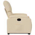 vidaXL Fauteuil inclinable Crème Tissu