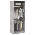 vidaXL Garde-robe gris béton 80x50x200 cm bois d'ingénierie