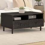 vidaXL Table basse noir 80x54x40 cm bois massif de manguier