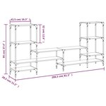 vidaXL Meuble TV sonoma gris 206 5x28 5x95 cm bois d'ingénierie