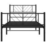 vidaXL Cadre de lit métal avec tête de lit/pied de lit noir 80x200 cm