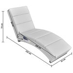 vidaXL Chaise longue de massage Blanc Similicuir