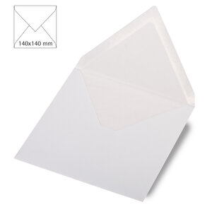 Enveloppe carrée  met.FSC Mix Credit  blanc métallique  140x140mm  120g / m²  5 pièces