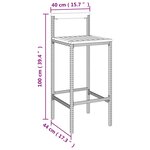 vidaXL Ensemble de bar jardin 3 Pièces gris poly rotin/bois massif acacia