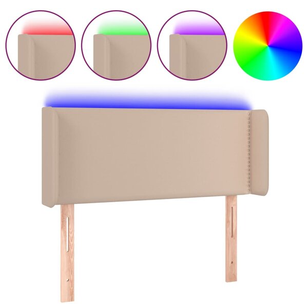 vidaXL Tête de lit à LED Cappuccino 103x16x78/88 cm Similicuir
